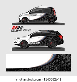 Car wrap designs vector. modern abstract stripe background for branding and vehicle livery 