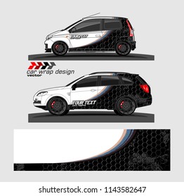 Car wrap designs vector. modern abstract stripe background for branding and vehicle livery 