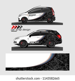 Car wrap designs vector. modern abstract stripe background for branding and vehicle livery 