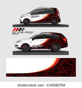 Car wrap designs vector. modern abstract stripe background for branding and vehicle livery 