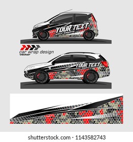 Car wrap designs vector. modern abstract stripe background for branding and vehicle livery 