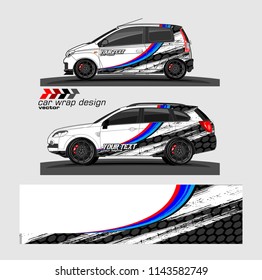 Car wrap designs vector. modern abstract stripe background for branding and vehicle livery 