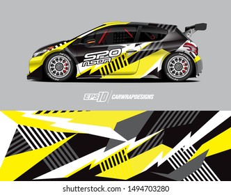Car wrap graphic. Abstract racing strip and background for racing livery or daily use car vinyl sticker.