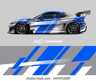 Car wrap graphic. Abstract racing strip and background for racing livery or daily use car vinyl sticker.