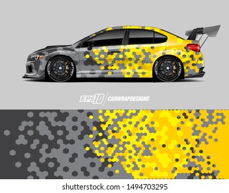 Car wrap graphic. Abstract racing strip and background for racing livery or daily use car vinyl sticker.