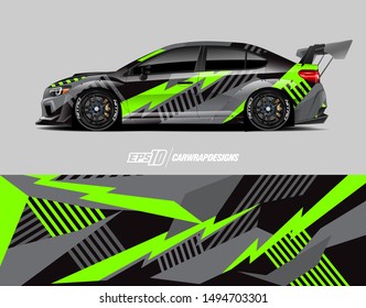 Car wrap graphic. Abstract racing strip and background for racing livery or daily use car vinyl sticker.