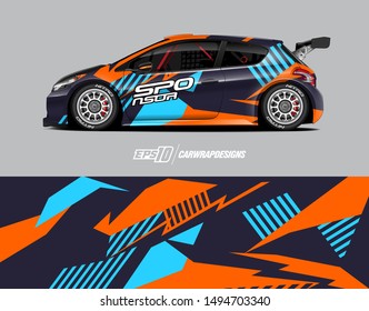 Car wrap graphic. Abstract racing strip and background for racing livery or daily use car vinyl sticker.