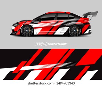 Car wrap graphic. Abstract racing strip and background for racing livery or daily use car vinyl sticker.
