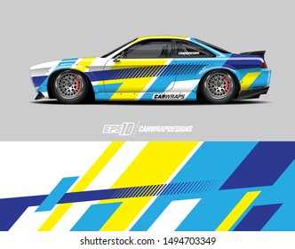 Car wrap graphic. Abstract racing strip and background for racing livery or daily use car vinyl sticker.