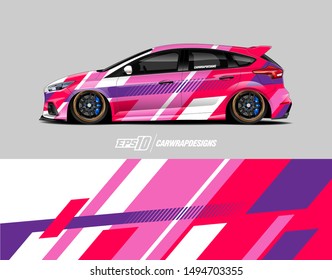 Car wrap graphic. Abstract racing strip and background for racing livery or daily use car vinyl sticker.