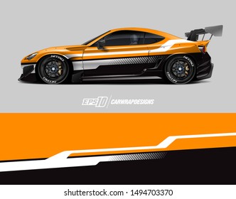 Car wrap graphic. Abstract racing strip and background for racing livery or daily use car vinyl sticker.