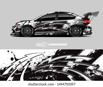 Car wrap graphic. Abstract racing strip and background for racing livery or daily use car vinyl sticker.