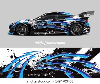 Car wrap graphic. Abstract racing strip and background for racing livery or daily use car vinyl sticker.