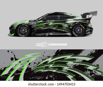 Car wrap graphic. Abstract racing strip and background for racing livery or daily use car vinyl sticker.