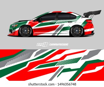 Car wrap graphic. Abstract racing strip and background for racing livery or daily use car vinyl sticker.