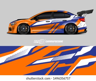 Car wrap graphic. Abstract racing strip and background for racing livery or daily use car vinyl sticker.