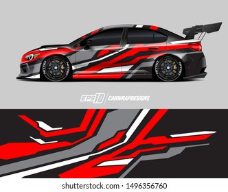 Car wrap graphic. Abstract racing strip and background for racing livery or daily use car vinyl sticker.