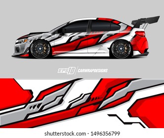 Car wrap graphic. Abstract racing strip and background for racing livery or daily use car vinyl sticker.