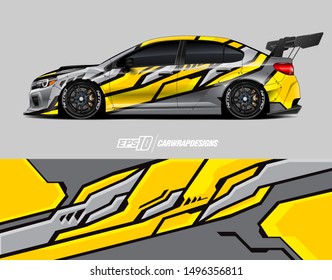 Car wrap graphic. Abstract racing strip and background for racing livery or daily use car vinyl sticker.