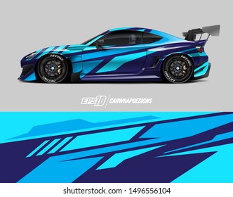 Car wrap graphic. Abstract racing strip and background for racing livery or daily use car vinyl sticker.