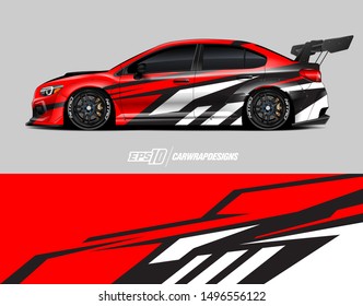 Car wrap graphic. Abstract racing strip and background for racing livery or daily use car vinyl sticker.