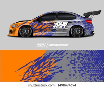 Car wrap graphic. Abstract racing strip and background for racing livery or daily use car vinyl sticker.