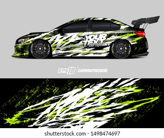 Car wrap graphic. Abstract racing strip and background for racing livery or daily use car vinyl sticker.
