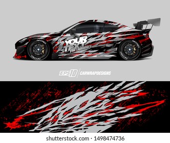 Car wrap graphic. Abstract racing strip and background for racing livery or daily use car vinyl sticker.