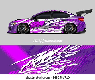 Car wrap graphic. Abstract racing strip and background for racing livery or daily use car vinyl sticker.