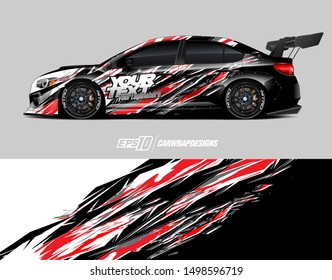 Car wrap graphic. Abstract racing strip and background for racing livery or daily use car vinyl sticker.