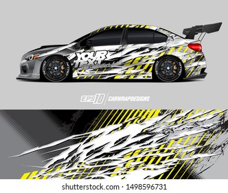 Car wrap graphic. Abstract racing strip and background for racing livery or daily use car vinyl sticker.