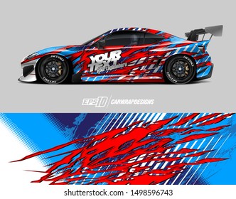 Car wrap graphic. Abstract racing strip and background for racing livery or daily use car vinyl sticker.
