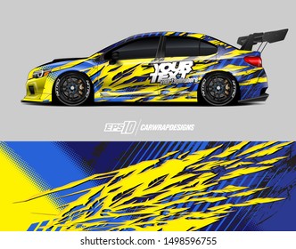 Car wrap graphic. Abstract racing strip and background for racing livery or daily use car vinyl sticker.