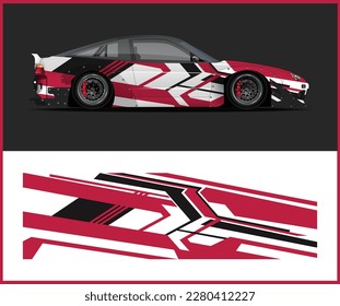 Car wrap graphic. Abstract racing strip and background for racing livery