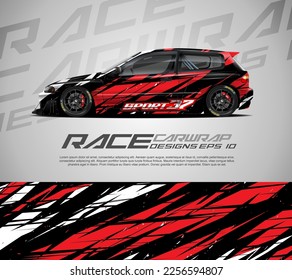 Car wrap graphic abstract stripe racing background kit designs. eps 10