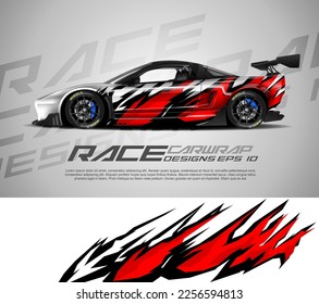 Car wrap graphic abstract stripe racing background kit designs. eps 10