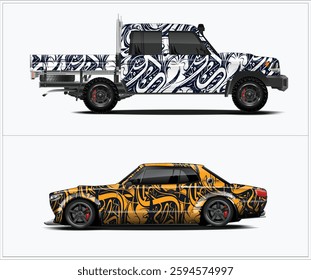 Car wrap  graphic design car van, race car, or truck