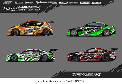 Grafikdesign-Vektorillustration-Paket für Autos Abstrakter sportlicher und sportlicher Hintergrund. Vollständige Vektorillustration EPS10
