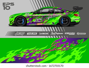 Vector de diseño gráfico de envoltura de Camión. Antecedentes deportivos abstractos y de carreras. 