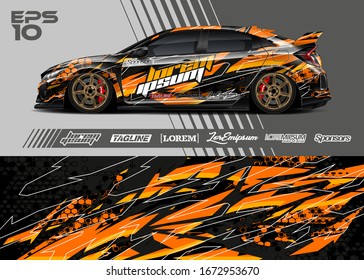 Car wrap graphic livery design vector. Abstract sporty and racing background. Full vector eps 10