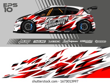 Car wrap graphic livery design vector. Abstract sporty and racing background. Full vector eps 10