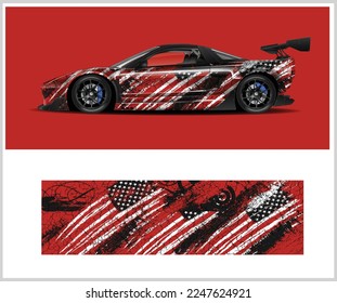 Car wrap graphic livery design vector