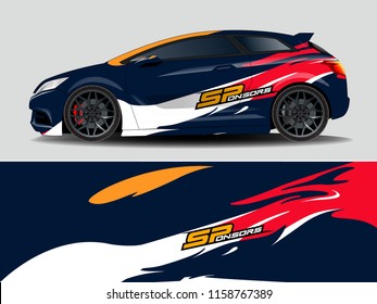 Car wrap graphic racing abstract strip and background for car wrap and vinyl sticker