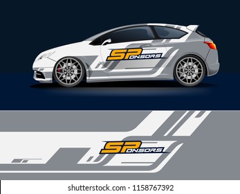 Car wrap graphic racing abstract strip and background for car wrap and vinyl sticker