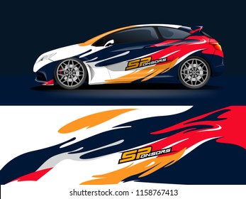 Car wrap graphic racing abstract strip and background for car wrap and vinyl sticker