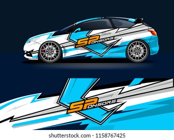 Car wrap graphic racing abstract strip and background for car wrap and vinyl sticker