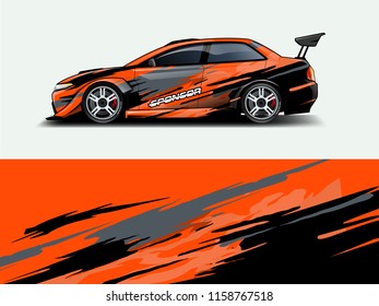 Car wrap graphic racing abstract strip and background for car wrap and vinyl sticker