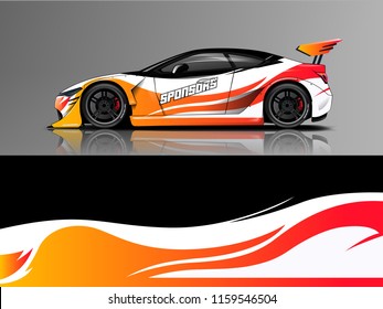 Car wrap graphic racing abstract strip and background for car wrap and vinyl sticker