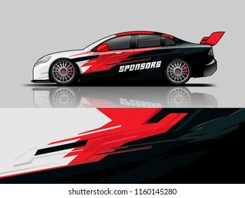 Car wrap graphic racing abstract background for wrap and vinyl sticker