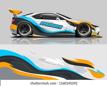 Car wrap graphic racing abstract background for wrap and vinyl sticker